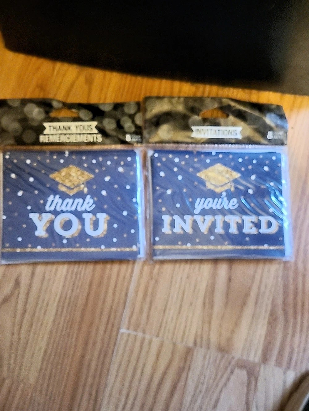 Blue & White Thank You and Invitation Cards Graduation